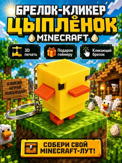 Кликер брелок майнкрафт